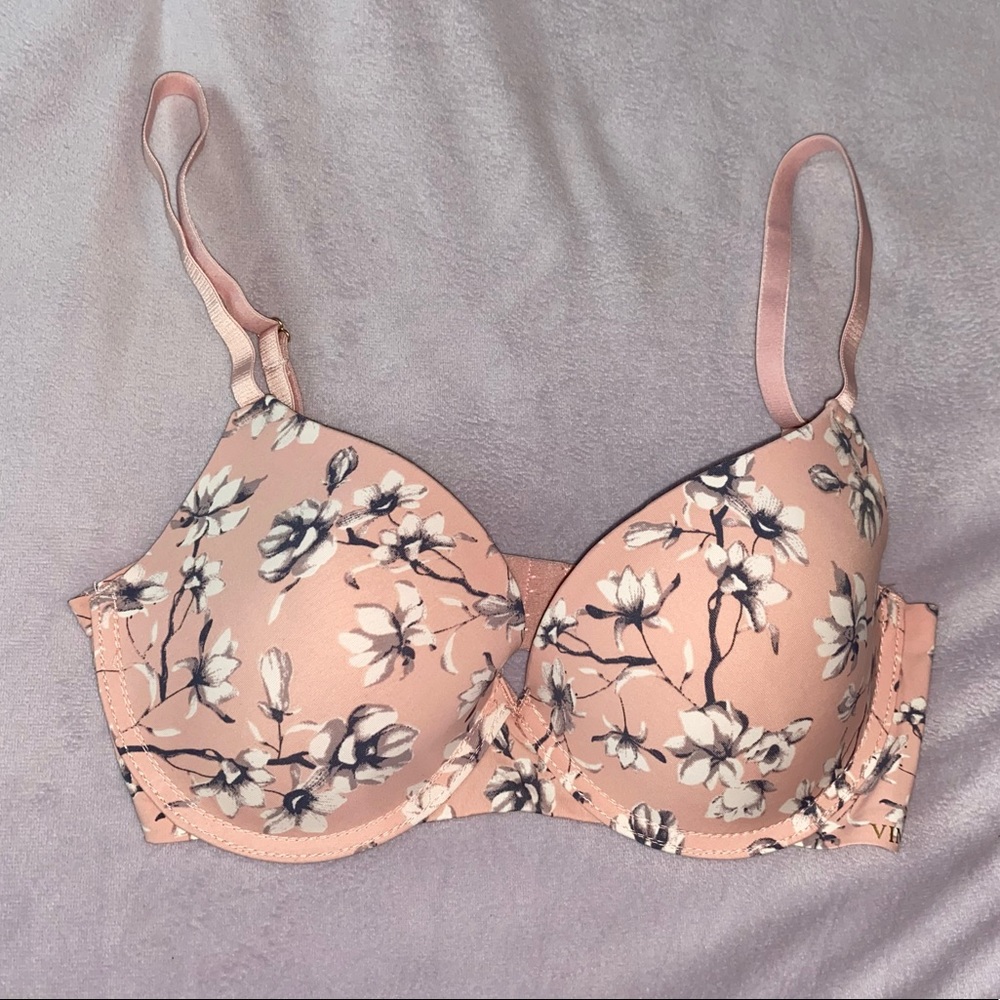 Padded Vince Camuto 34C Pink Floral Bra